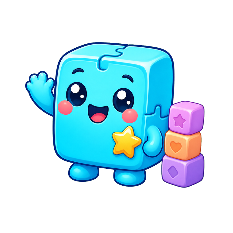 Pip, the smiling blue BlockFan mascot